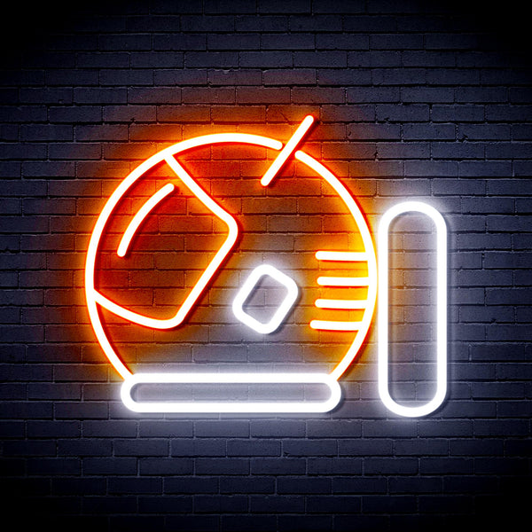 advpro-astronaut-helmet-ultra-bright-led-neon-sign-fnu0292 - White & Orange