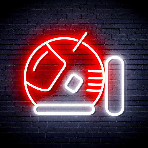 advpro-astronaut-helmet-ultra-bright-led-neon-sign-fnu0292 - White & Red