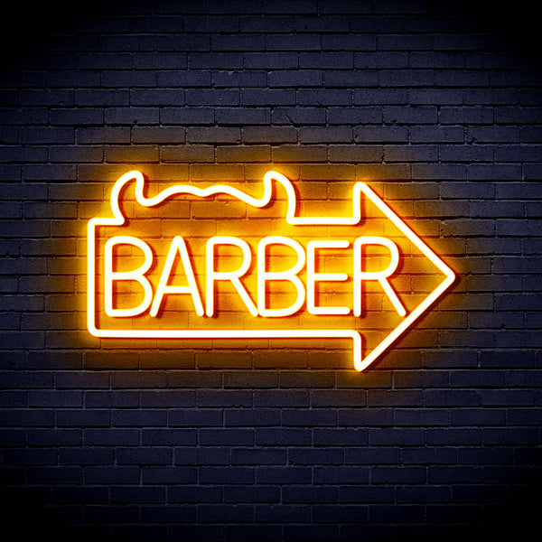 advpro-barber-sign-with-arrow-ultra-bright-led-neon-sign-fnu0294 - Golden Yellow