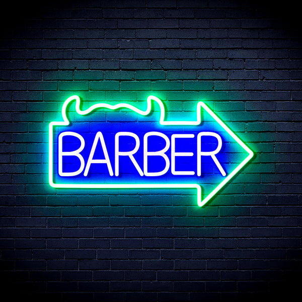 advpro-barber-sign-with-arrow-ultra-bright-led-neon-sign-fnu0294 - Green & Blue