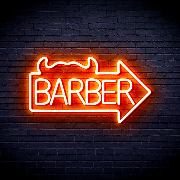 advpro-barber-sign-with-arrow-ultra-bright-led-neon-sign-fnu0294 - Orange