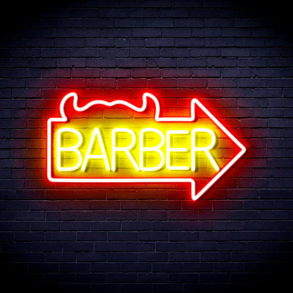 advpro-barber-sign-with-arrow-ultra-bright-led-neon-sign-fnu0294 - Red & Yellow