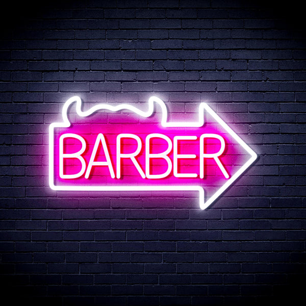 advpro-barber-sign-with-arrow-ultra-bright-led-neon-sign-fnu0294 - White & Pink