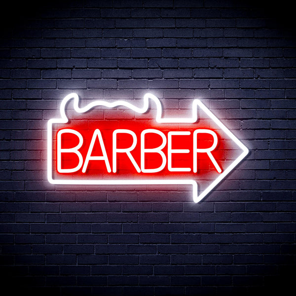 advpro-barber-sign-with-arrow-ultra-bright-led-neon-sign-fnu0294 - White & Red