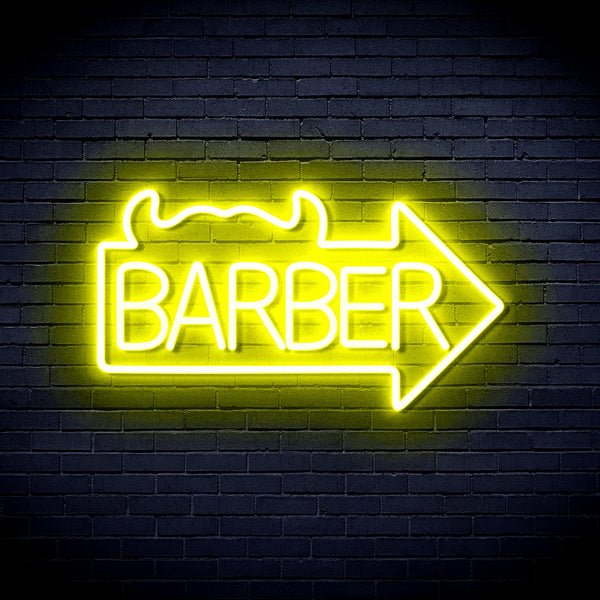 advpro-barber-sign-with-arrow-ultra-bright-led-neon-sign-fnu0294 - Yellow