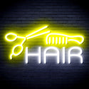 advpro-hair-barber-sign-ultra-bright-led-neon-sign-fnu0295 - White & Yellow