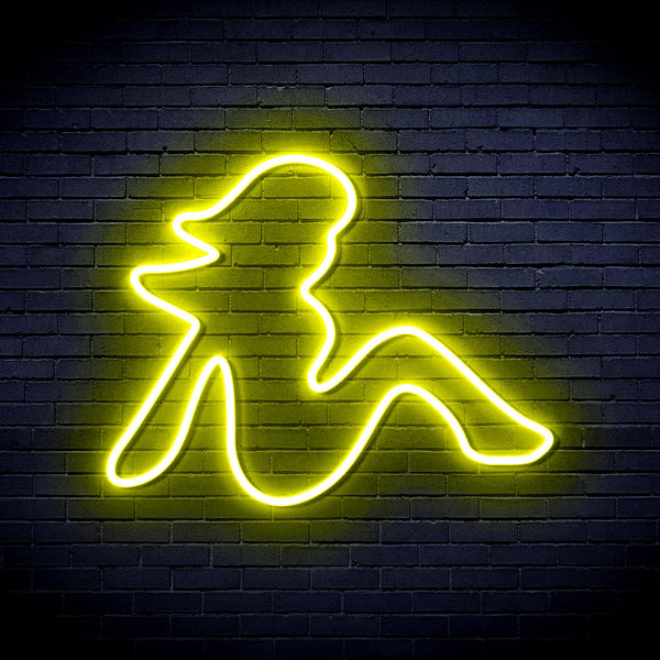 advpro-sexy-lady-ultra-bright-led-neon-sign-fnu0297 - Yellow