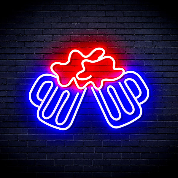 advpro-beer-mugs-ultra-bright-led-neon-sign-fnu0298 - Red & Blue
