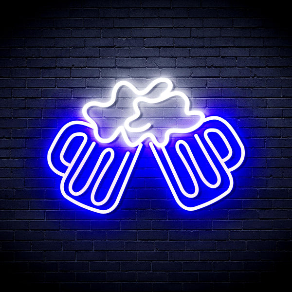 advpro-beer-mugs-ultra-bright-led-neon-sign-fnu0298 - White & Blue