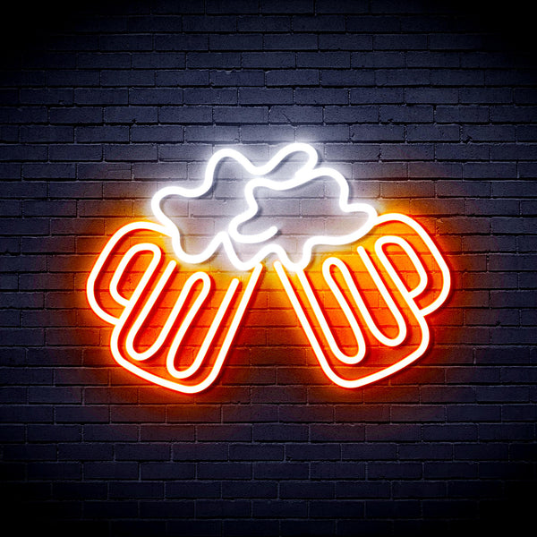 advpro-beer-mugs-ultra-bright-led-neon-sign-fnu0298 - White & Orange