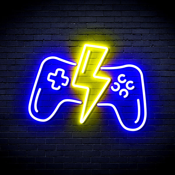 advpro-gamepad-ultra-bright-led-neon-sign-fnu0299 - Blue & Yellow