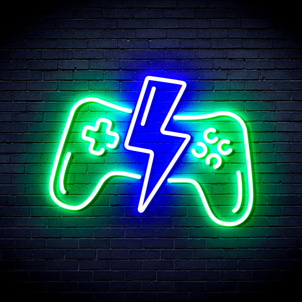 advpro-gamepad-ultra-bright-led-neon-sign-fnu0299 - Green & Blue