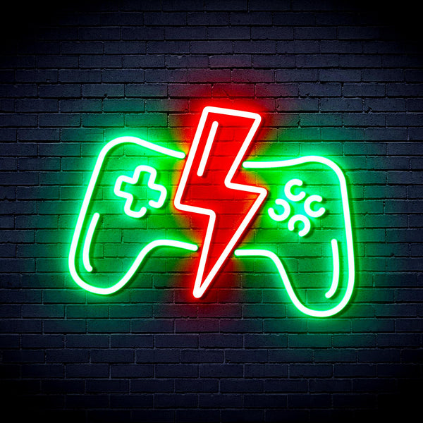 advpro-gamepad-ultra-bright-led-neon-sign-fnu0299 - Green & Red