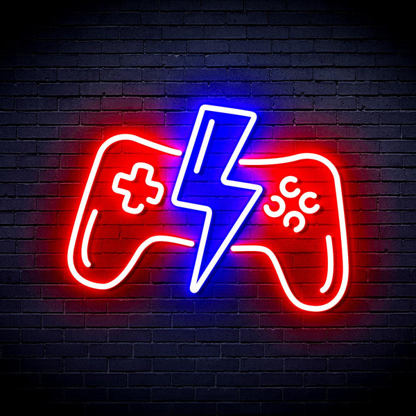 advpro-gamepad-ultra-bright-led-neon-sign-fnu0299 - Red & Blue