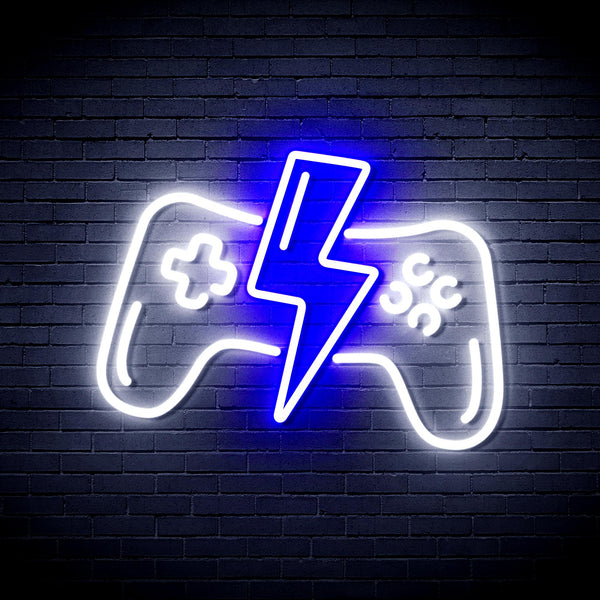 advpro-gamepad-ultra-bright-led-neon-sign-fnu0299 - White & Blue