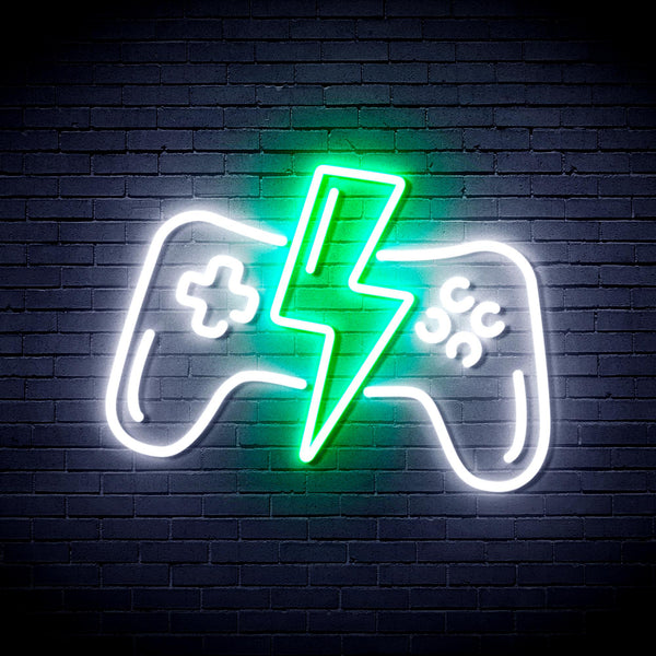 advpro-gamepad-ultra-bright-led-neon-sign-fnu0299 - White & Green