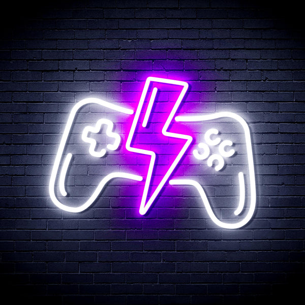 advpro-gamepad-ultra-bright-led-neon-sign-fnu0299 - White & Purple