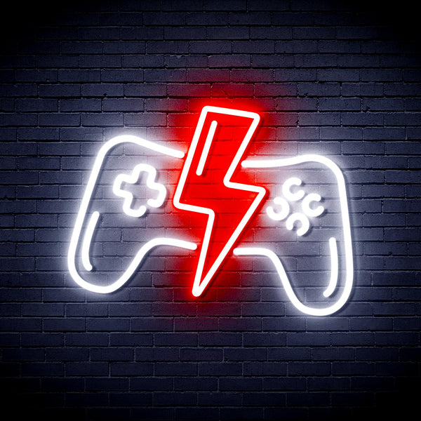 advpro-gamepad-ultra-bright-led-neon-sign-fnu0299 - White & Red