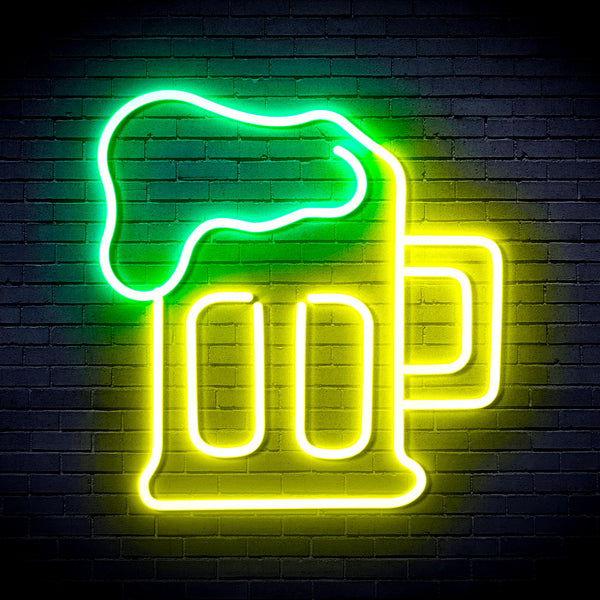 advpro-beer-mug-ultra-bright-led-neon-sign-fnu0301 - Green & Yellow