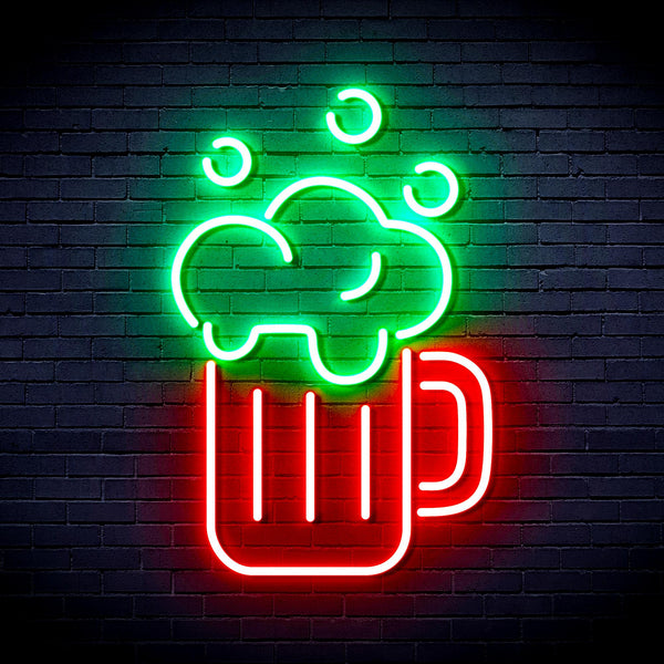 advpro-beer-mug-ultra-bright-led-neon-sign-fnu0302 - Green & Red