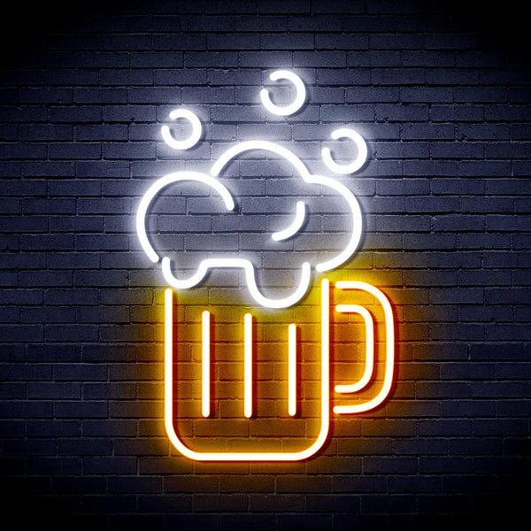 advpro-beer-mug-ultra-bright-led-neon-sign-fnu0302 - White & Golden Yellow