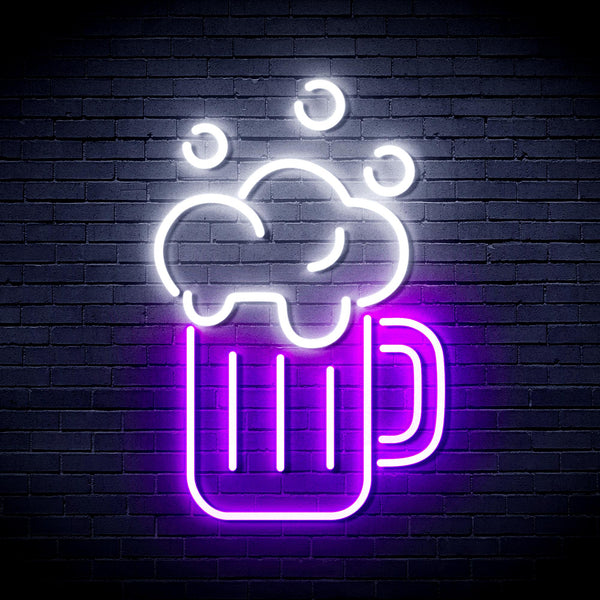 advpro-beer-mug-ultra-bright-led-neon-sign-fnu0302 - White & Purple
