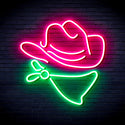 advpro-cowboy-hat-ultra-bright-led-neon-sign-fnu0303 - Green & Pink