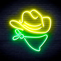 advpro-cowboy-hat-ultra-bright-led-neon-sign-fnu0303 - Green & Yellow