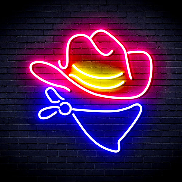 advpro-cowboy-hat-ultra-bright-led-neon-sign-fnu0303 - Multi-Color 4