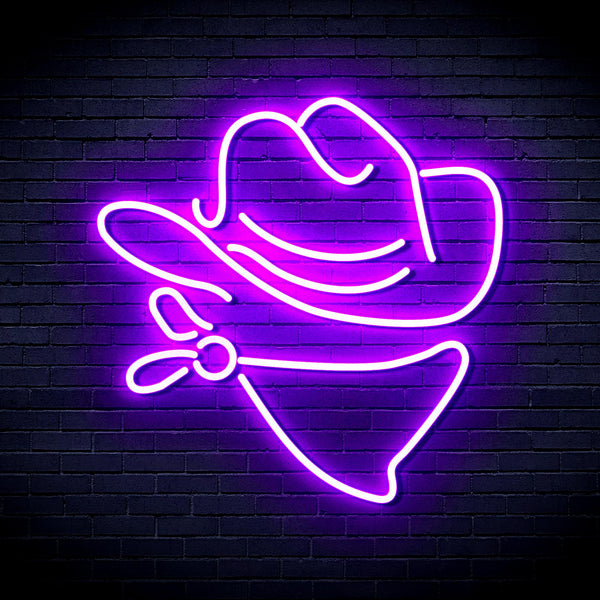 advpro-cowboy-hat-ultra-bright-led-neon-sign-fnu0303 - Purple