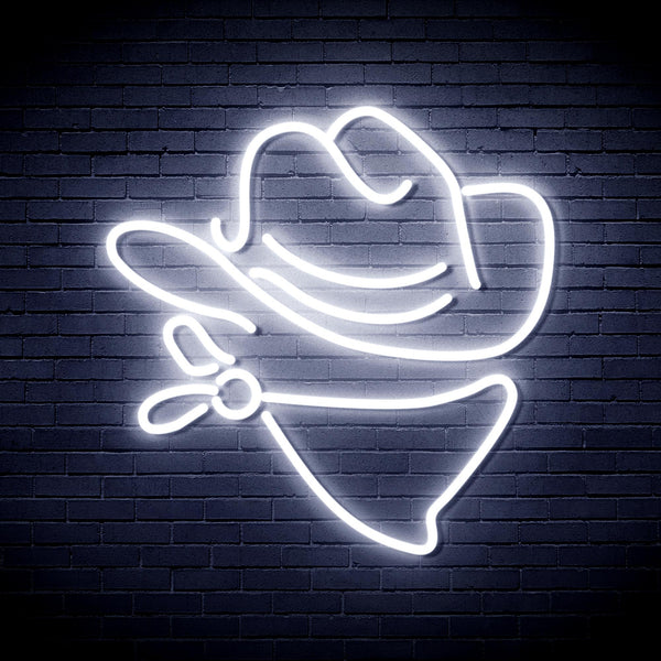 advpro-cowboy-hat-ultra-bright-led-neon-sign-fnu0303 - White