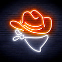 advpro-cowboy-hat-ultra-bright-led-neon-sign-fnu0303 - White & Orange