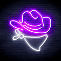 advpro-cowboy-hat-ultra-bright-led-neon-sign-fnu0303 - White & Purple