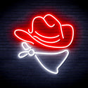 advpro-cowboy-hat-ultra-bright-led-neon-sign-fnu0303 - White & Red