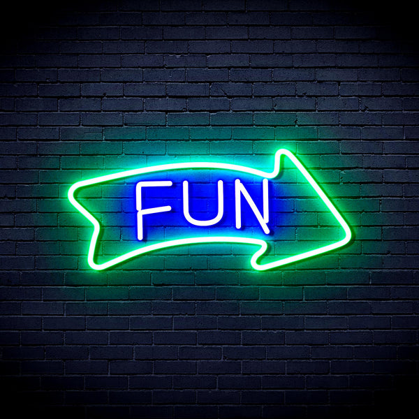 advpro-fun-with-arrow-ultra-bright-led-neon-sign-fnu0304 - Green & Blue