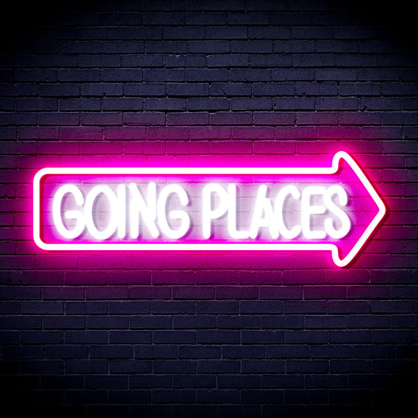 advpro-going-places-with-arrow-ultra-bright-led-neon-sign-fnu0305 - White & Pink