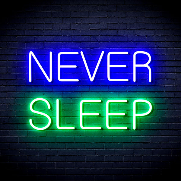 advpro-never-sleep-ultra-bright-led-neon-sign-fnu0306 - Green & Blue