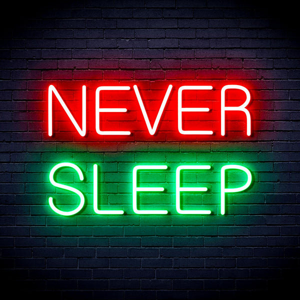advpro-never-sleep-ultra-bright-led-neon-sign-fnu0306 - Green & Red