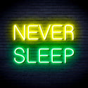 advpro-never-sleep-ultra-bright-led-neon-sign-fnu0306 - Green & Yellow