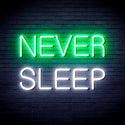 advpro-never-sleep-ultra-bright-led-neon-sign-fnu0306 - White & Green