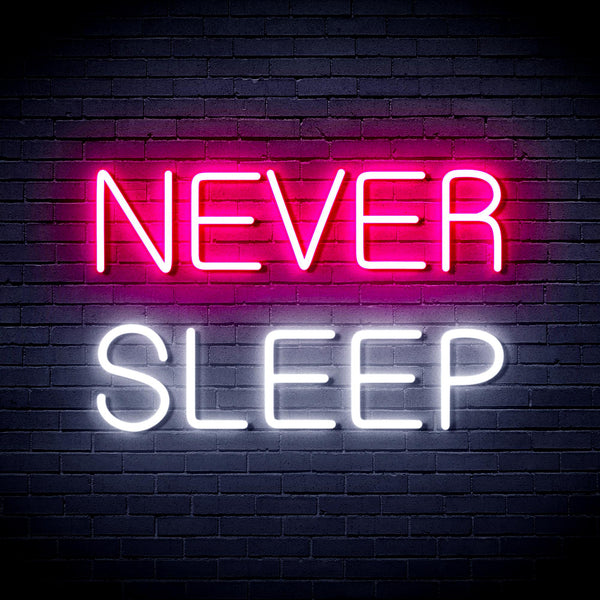 advpro-never-sleep-ultra-bright-led-neon-sign-fnu0306 - White & Pink
