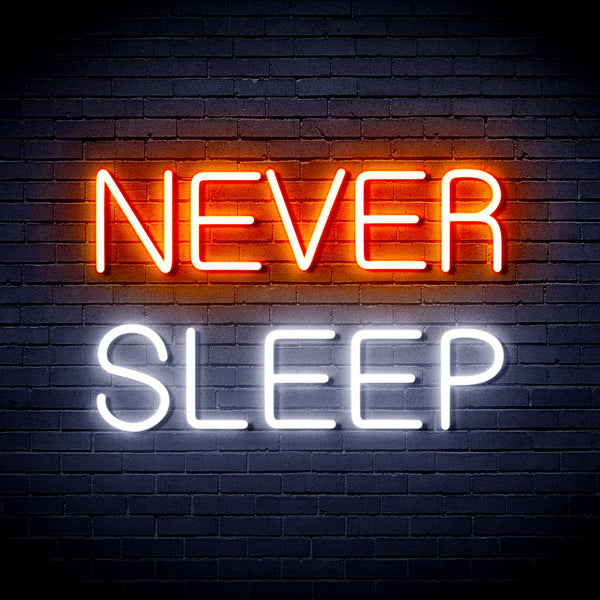 advpro-never-sleep-ultra-bright-led-neon-sign-fnu0306 - White & Orange