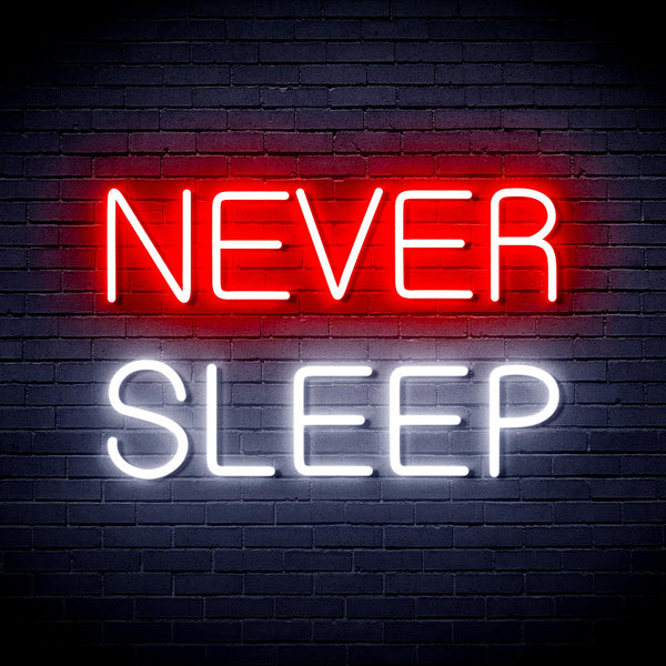 advpro-never-sleep-ultra-bright-led-neon-sign-fnu0306 - White & Red