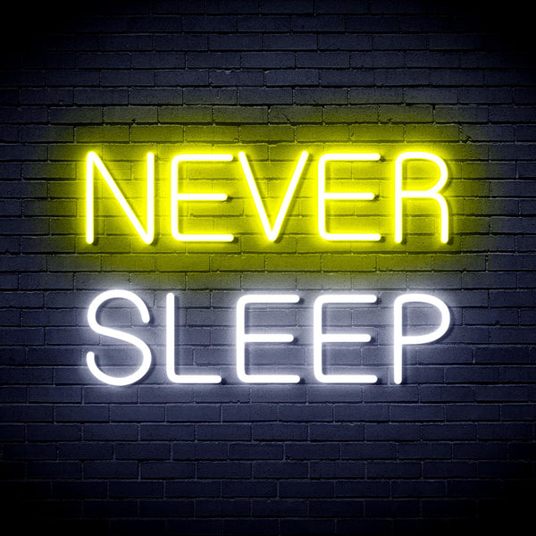 advpro-never-sleep-ultra-bright-led-neon-sign-fnu0306 - White & Yellow