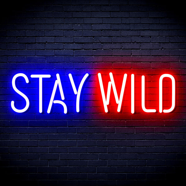 advpro-stay-wild-ultra-bright-led-neon-sign-fnu0307 - Blue & Red