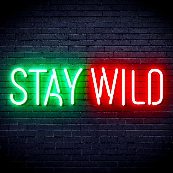 advpro-stay-wild-ultra-bright-led-neon-sign-fnu0307 - Green & Red