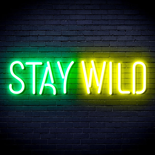advpro-stay-wild-ultra-bright-led-neon-sign-fnu0307 - Green & Yellow
