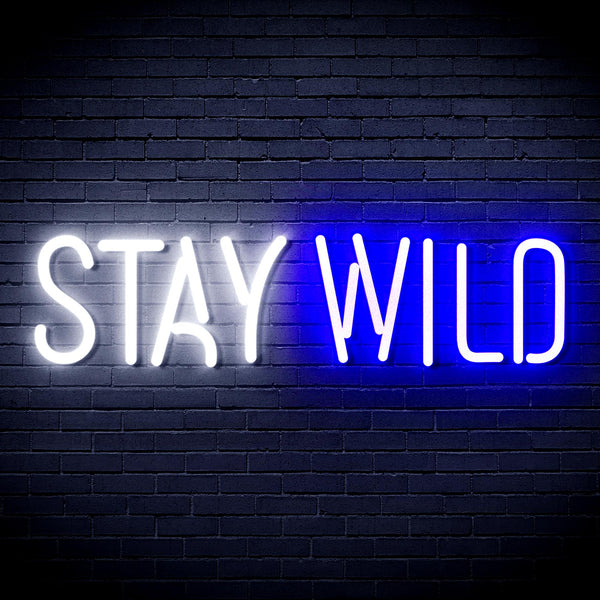 advpro-stay-wild-ultra-bright-led-neon-sign-fnu0307 - White & Blue