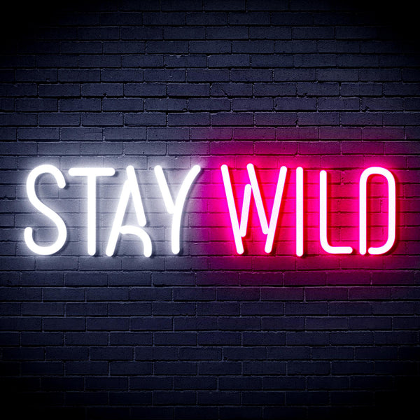 advpro-stay-wild-ultra-bright-led-neon-sign-fnu0307 - White & Pink
