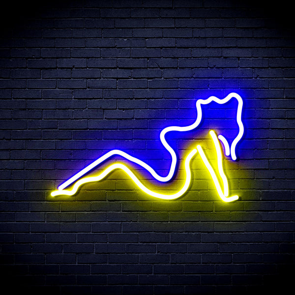 advpro-sexy-lady-ultra-bright-led-neon-sign-fnu0309 - Blue & Yellow